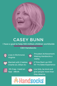 Casey Bunn CEO and Mom Inventor, Handsocks. Click to see all our Featured Mompreneurs. 