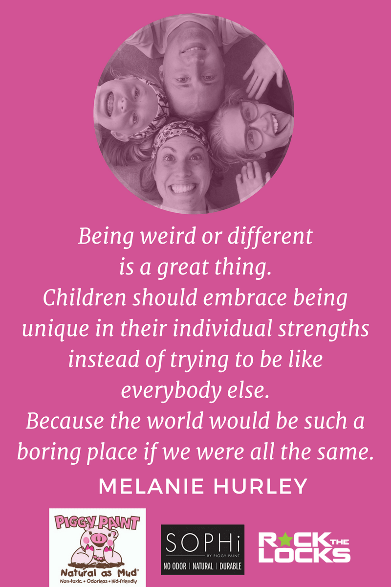 "Growing up I was always that weird kid and I wasn’t really sure where I fit in. Now I look back and I see that all those things I was insecure about they’ve really been the attributes that have made me successful today. " Melanie Hurley, Mom Inventor, Piggy Paint, SOPHi and Rock the Locks. Click to read or pin for later.