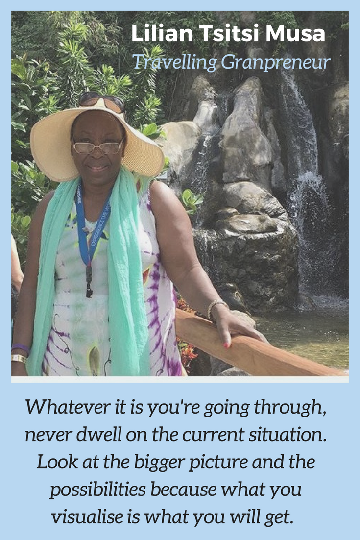 Meet Lilian Tsitsi Musa - Travelling Granpreneur. An intrepid Entrepreneur who refuses to give up no matter what life throws at her. #WorldVenturesDreamVacations