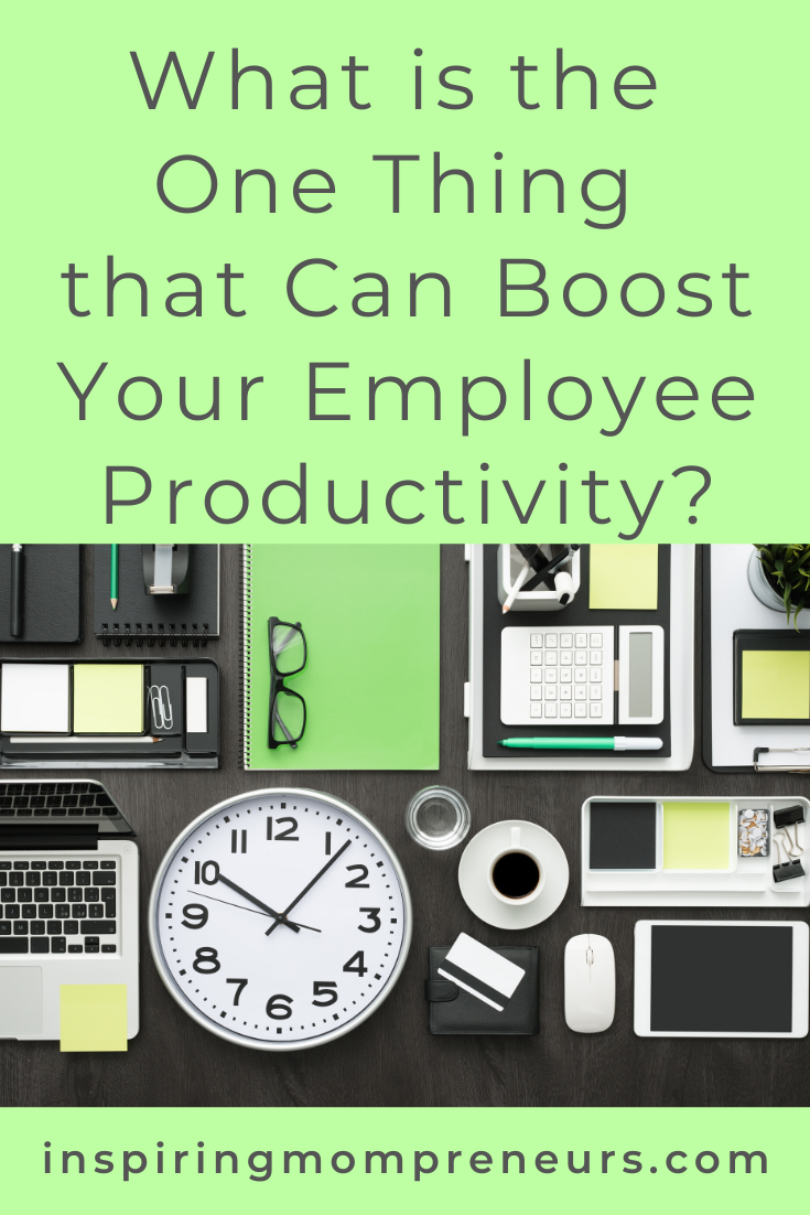 Everybody's talking about the "one thing" these days.  So what's the one thing that can boost employee productivity? Pick one of these 7 brilliant productivity boosters. #boostyouremployeeproductivity #businesstips #careertips #employeesatisfaction