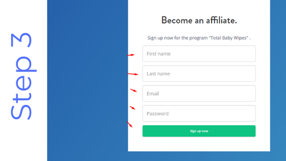 Total Baby Wipes Affiliate Program Step 3