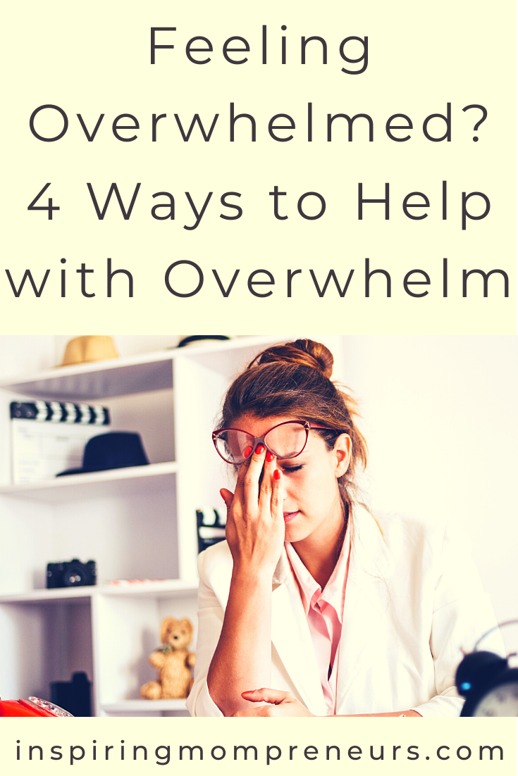We all know how overwhelming it can feel to be an entrepreneur. Here are 4 things you can do to help reduce overwhelm. #feelingoverwhelmed #entrepreneurship #helpoverwhelm 