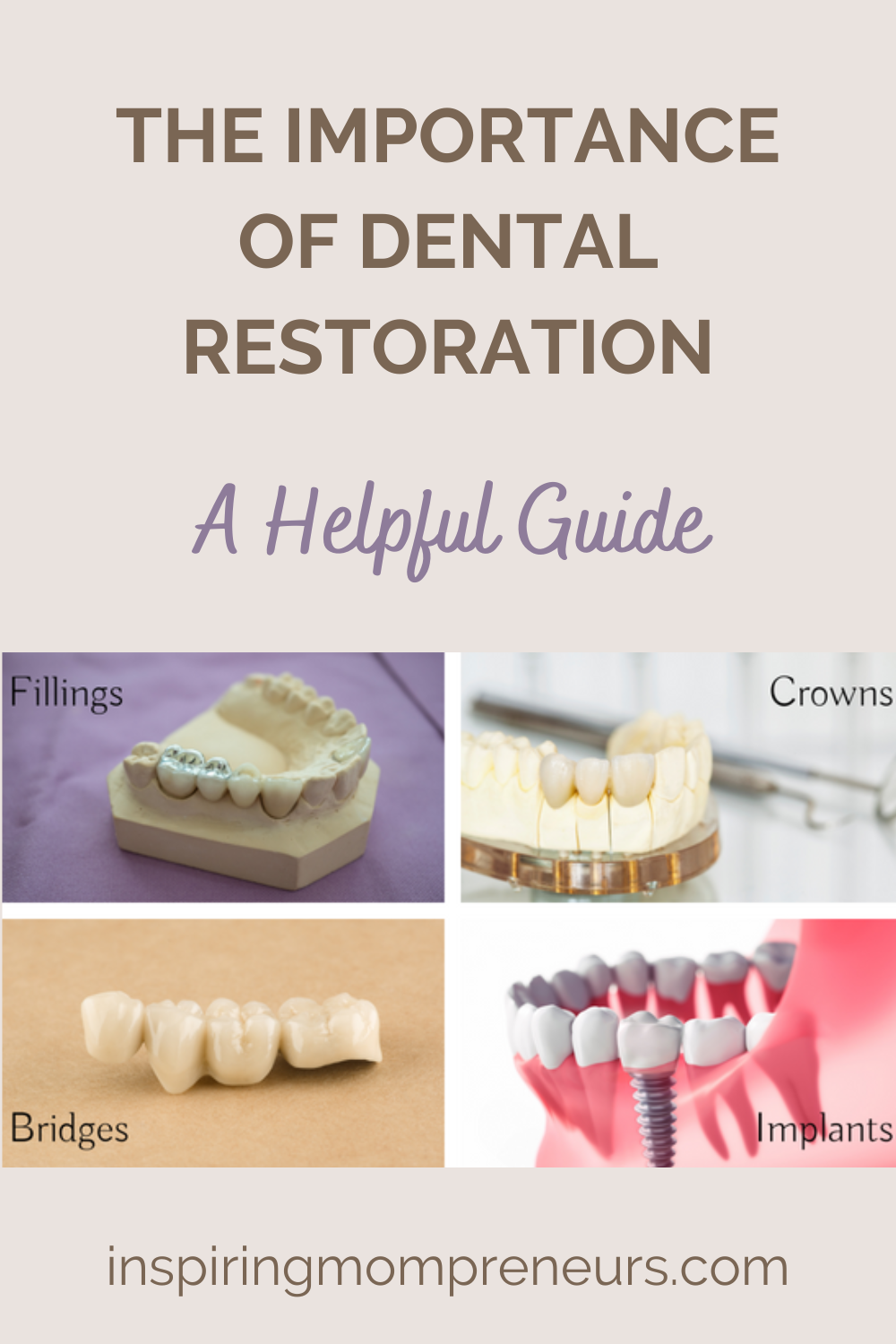 When it comes to dental restoration, it's important to choose the right option for your individual case. Have a look at these 4 main types as a guide.